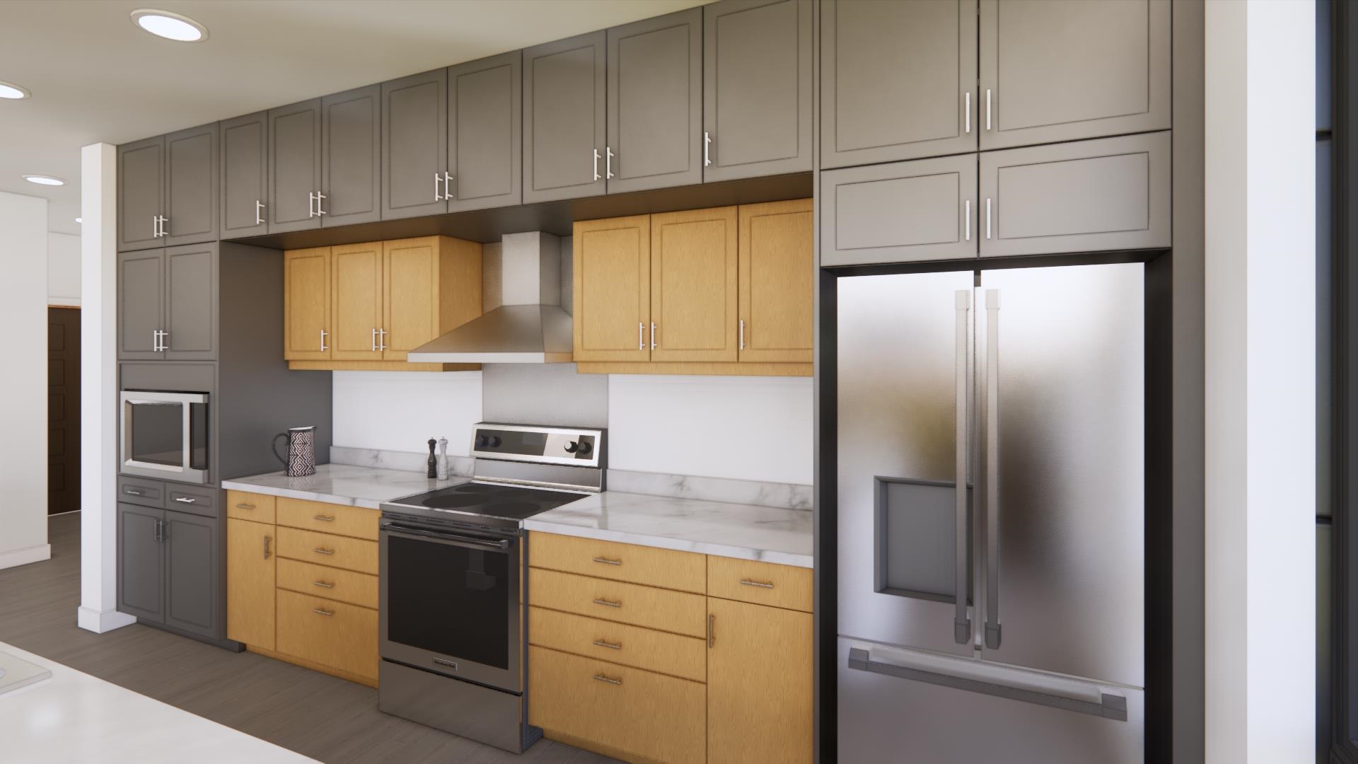 Kitchen with tradition design featuring blend of painted and stained cabinets & trim