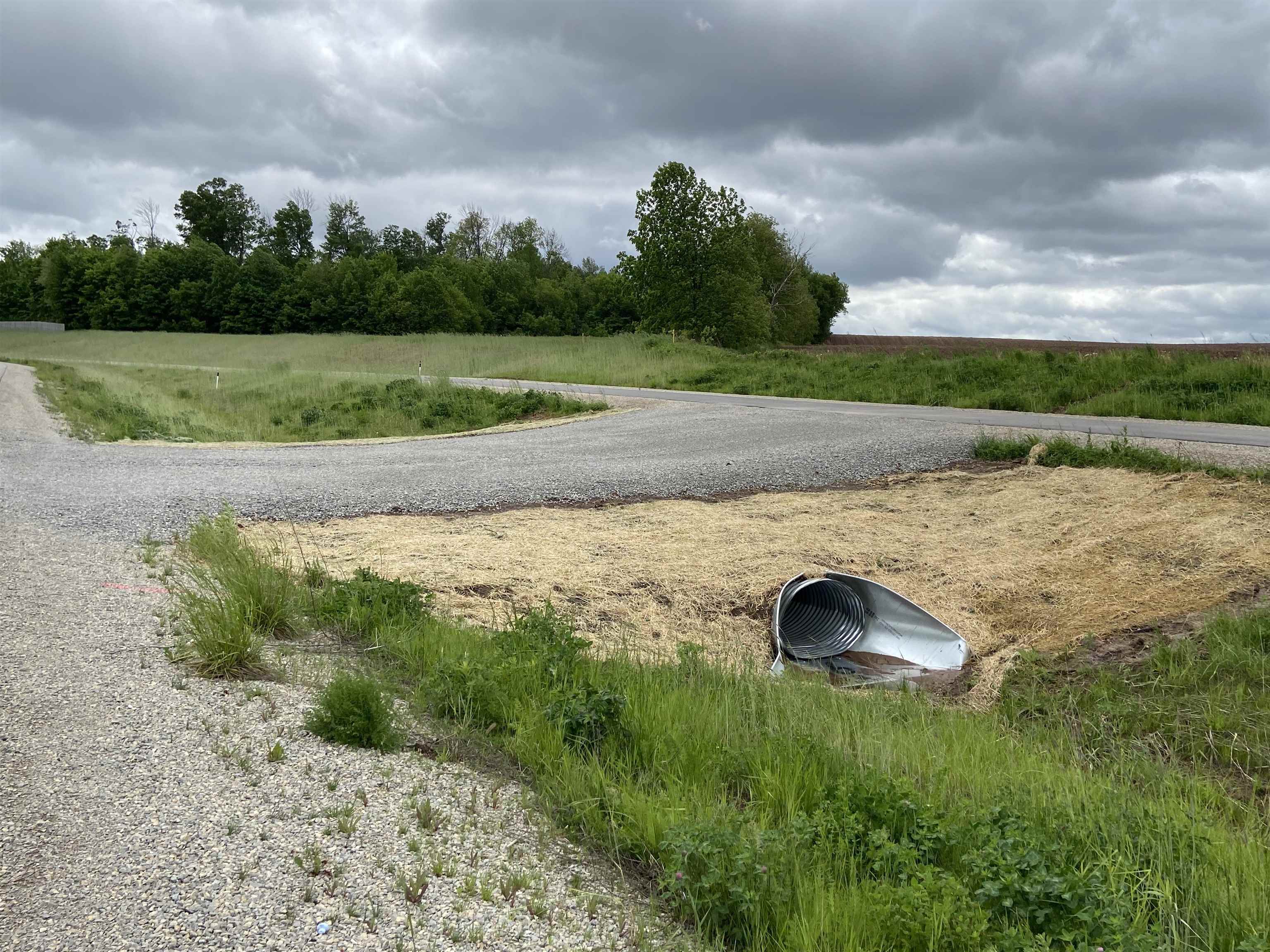 Culvert and driveway wide enough to support farm equipment