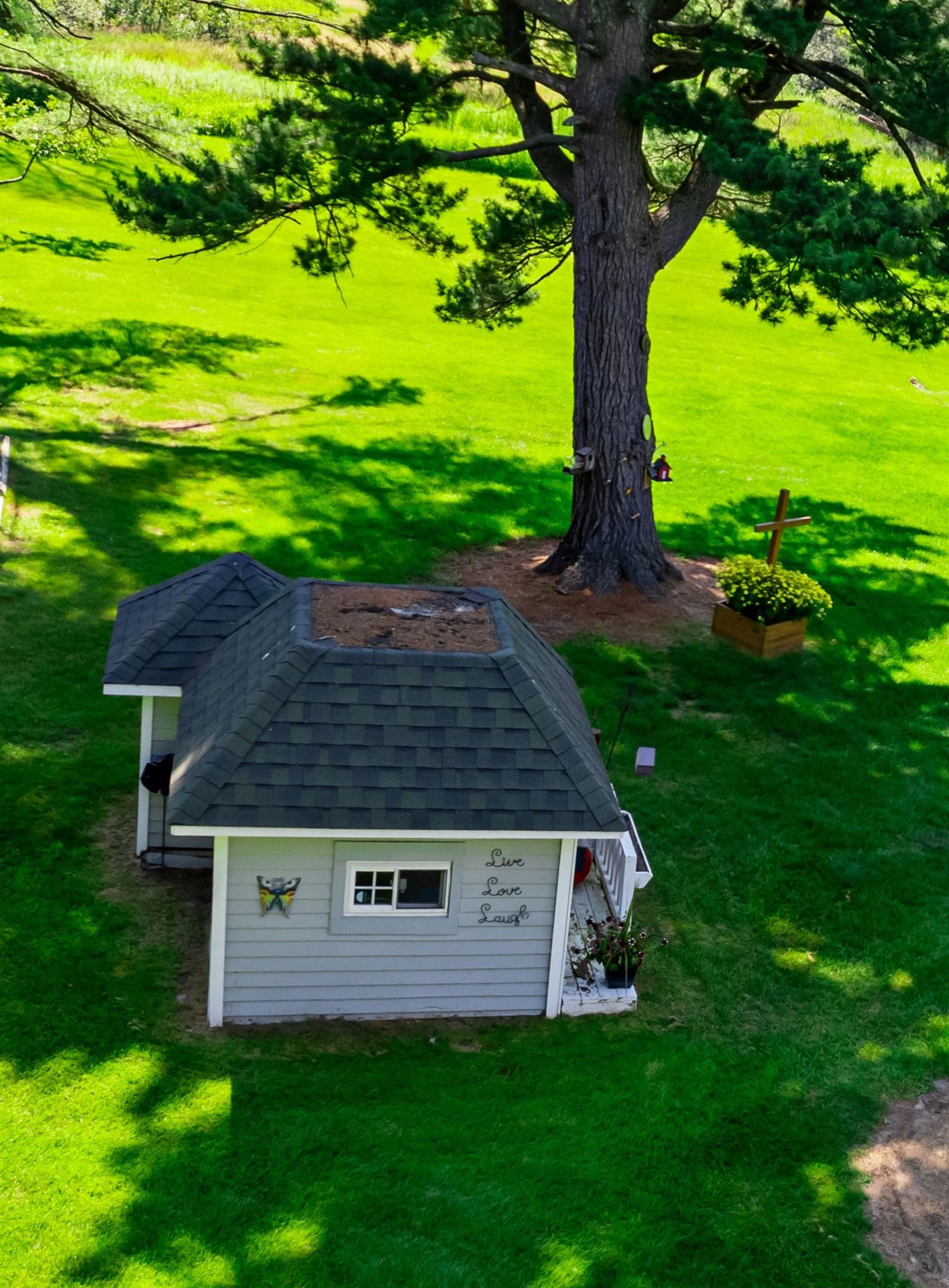 Because every playhouse needs a drone shot.