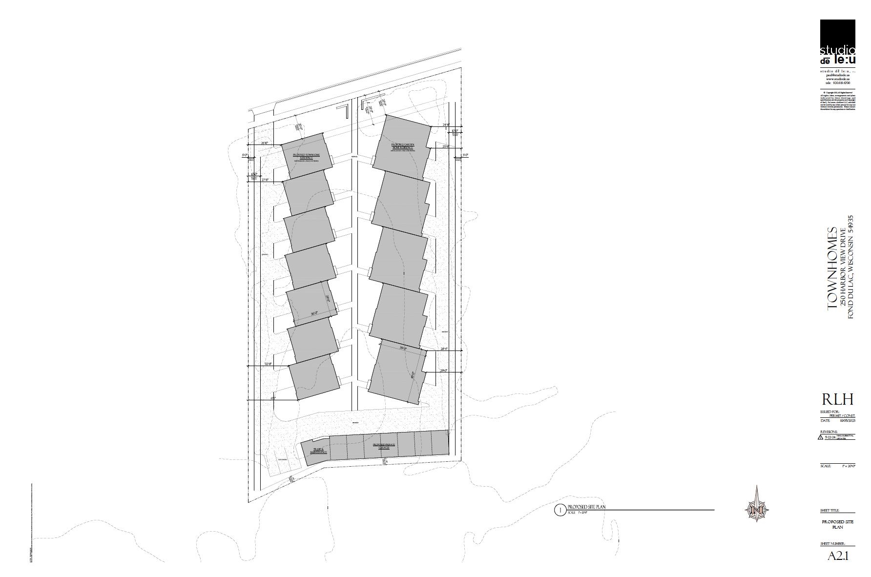 Placement allows for views of Lake Winnebago, as well as, creating residence privacy.