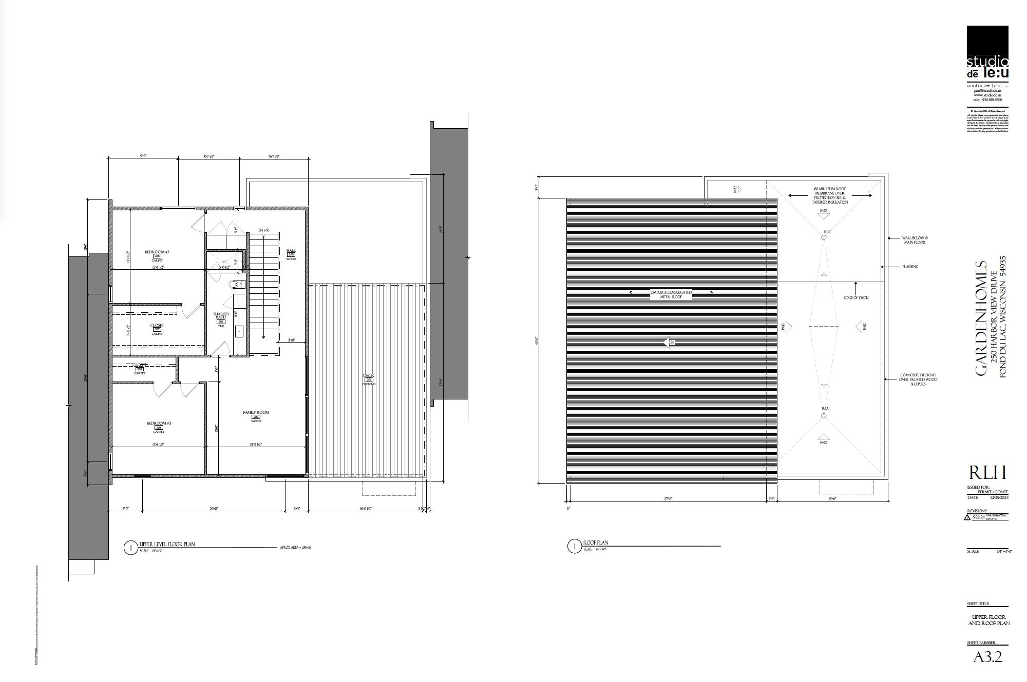 Two more bedrooms and lounge highlight the second floor. Access to rooftop deck off family room.