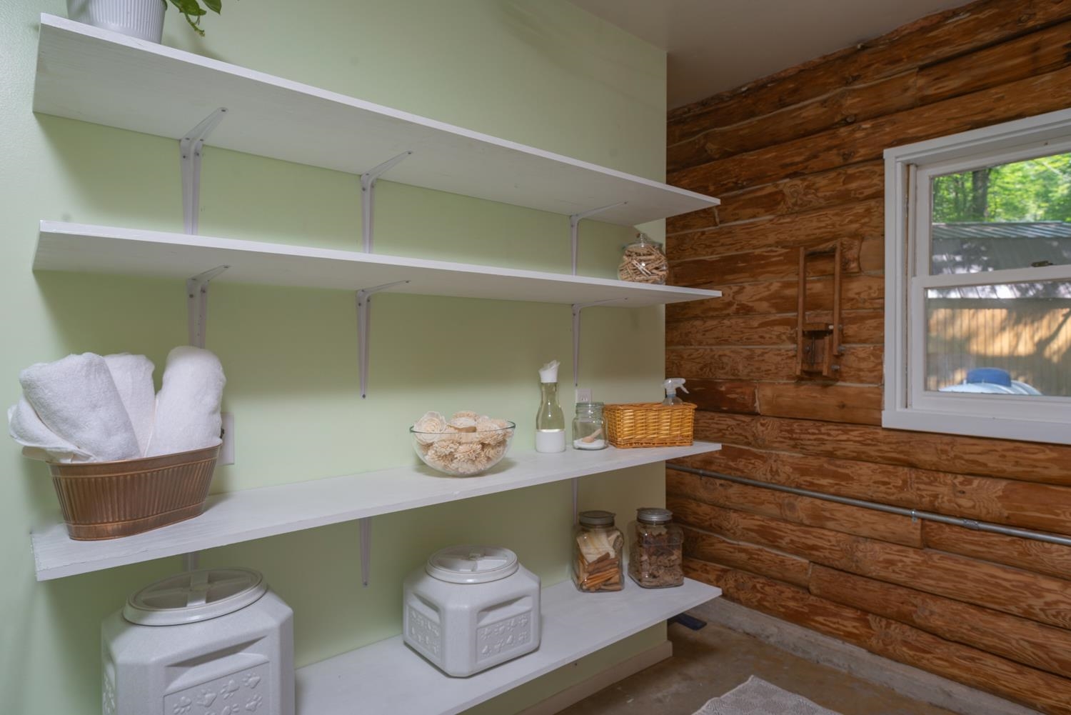 The laundry room had potential to add another bathroom.