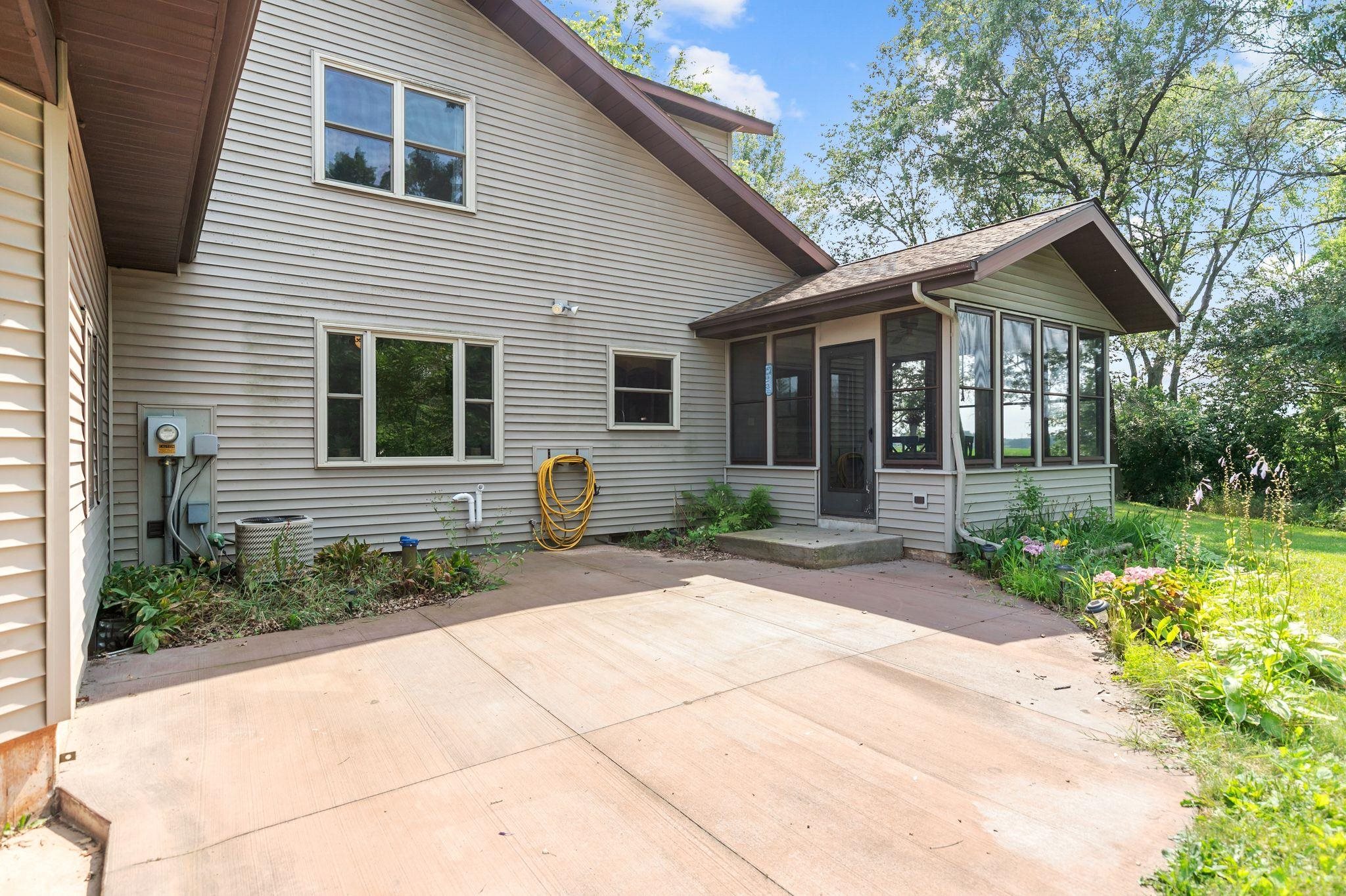 Large patio area on back of the home