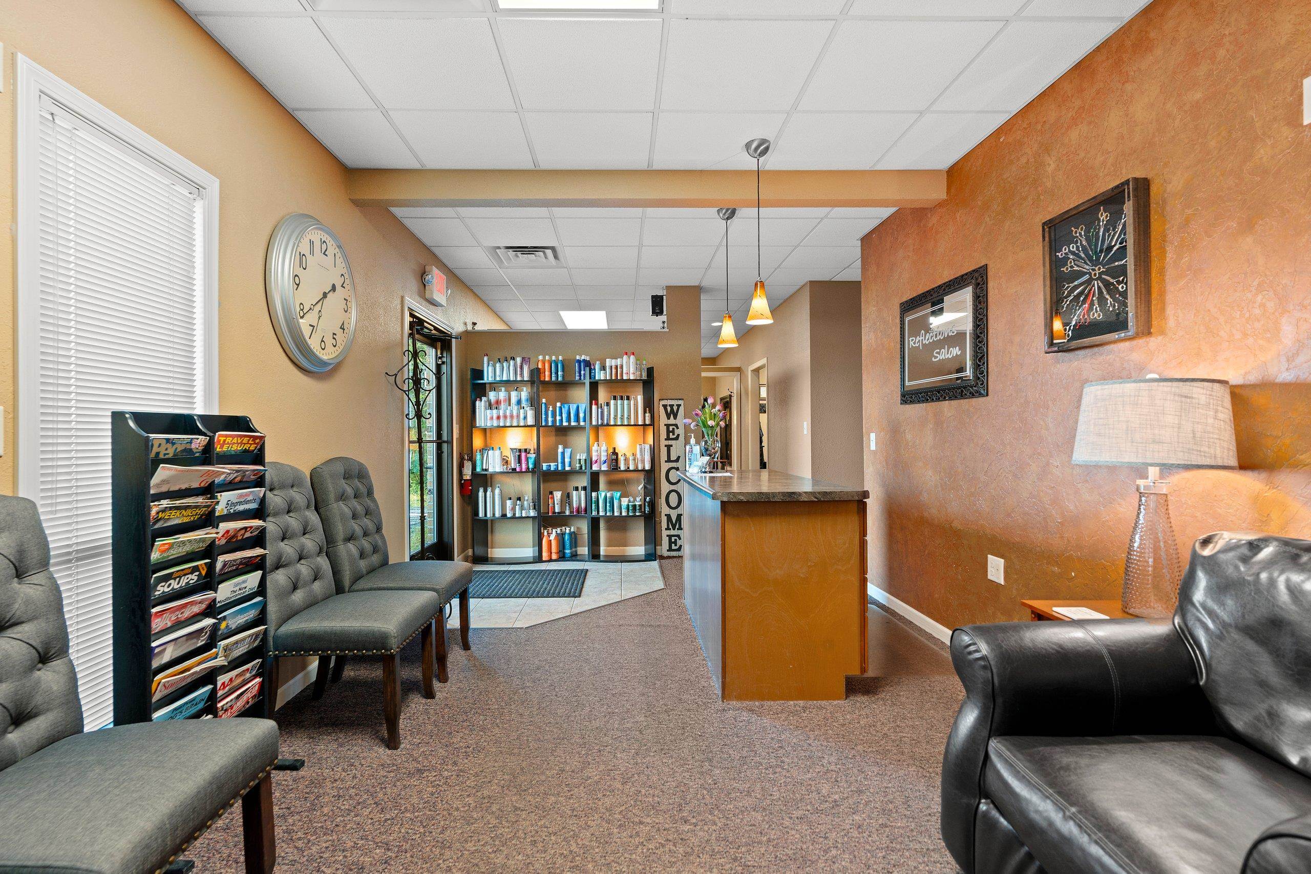 Salon includes 6 salon stations "chairs."