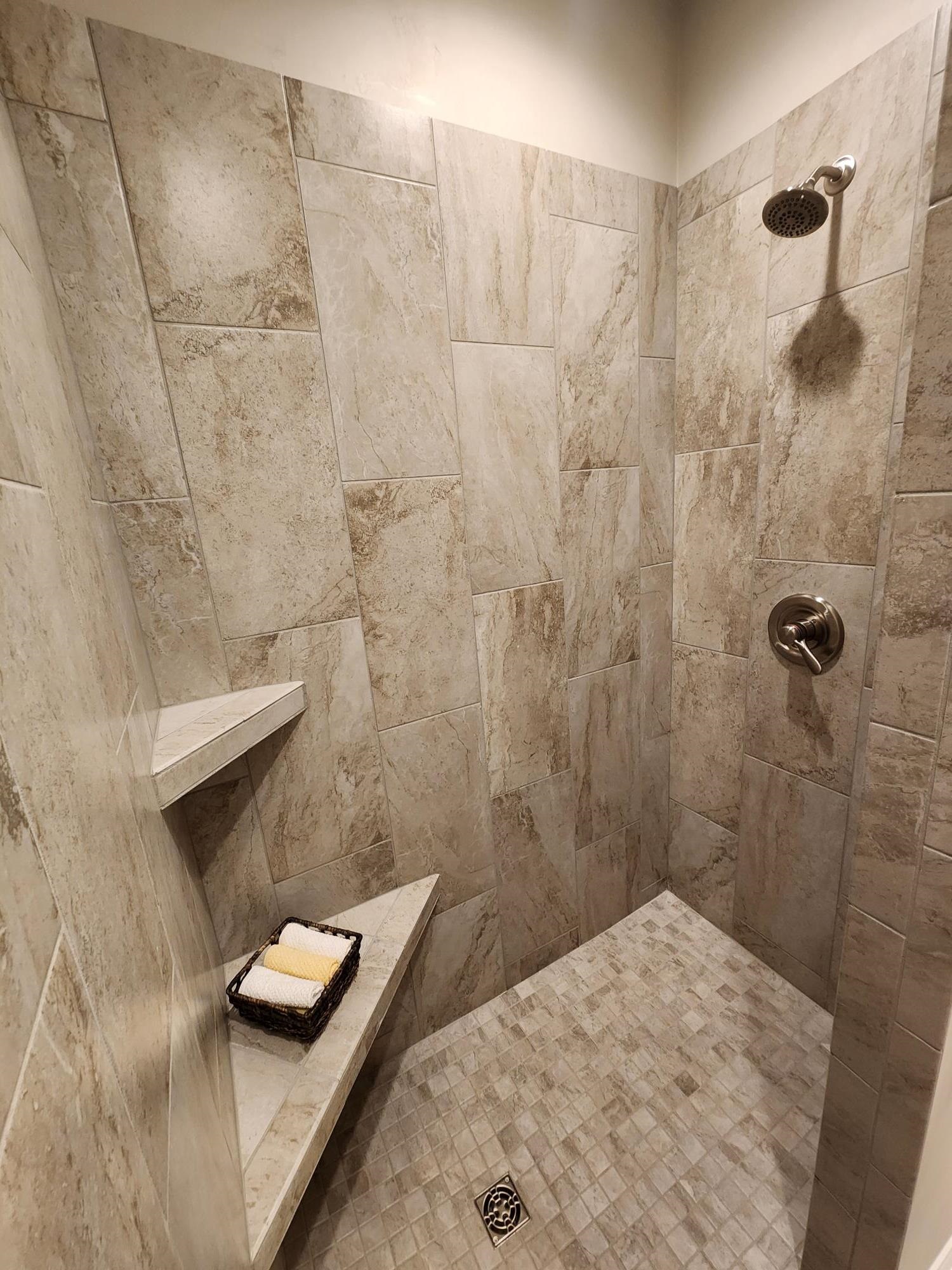 Primary Bath Walk in Tile Shower