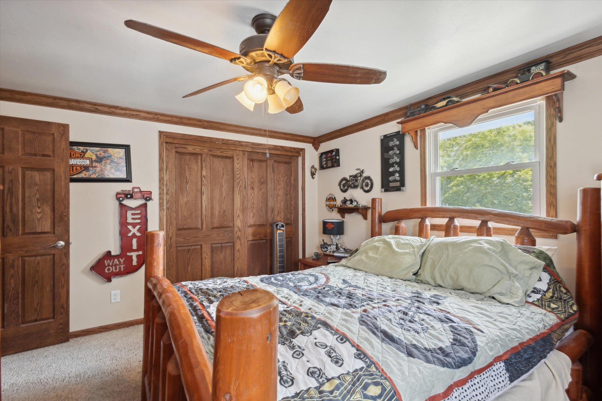 Owners side primary bedroom upstairs.