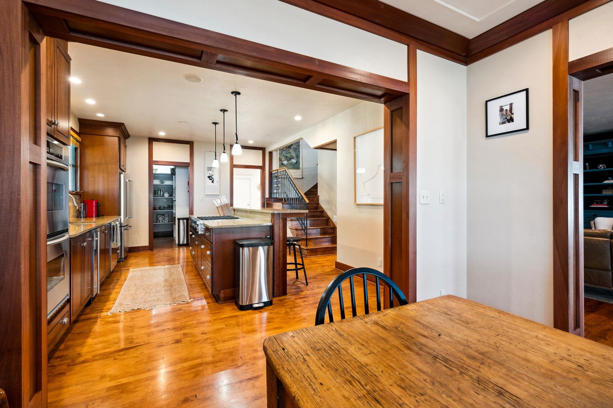 View of Kitchen from Dining Room.