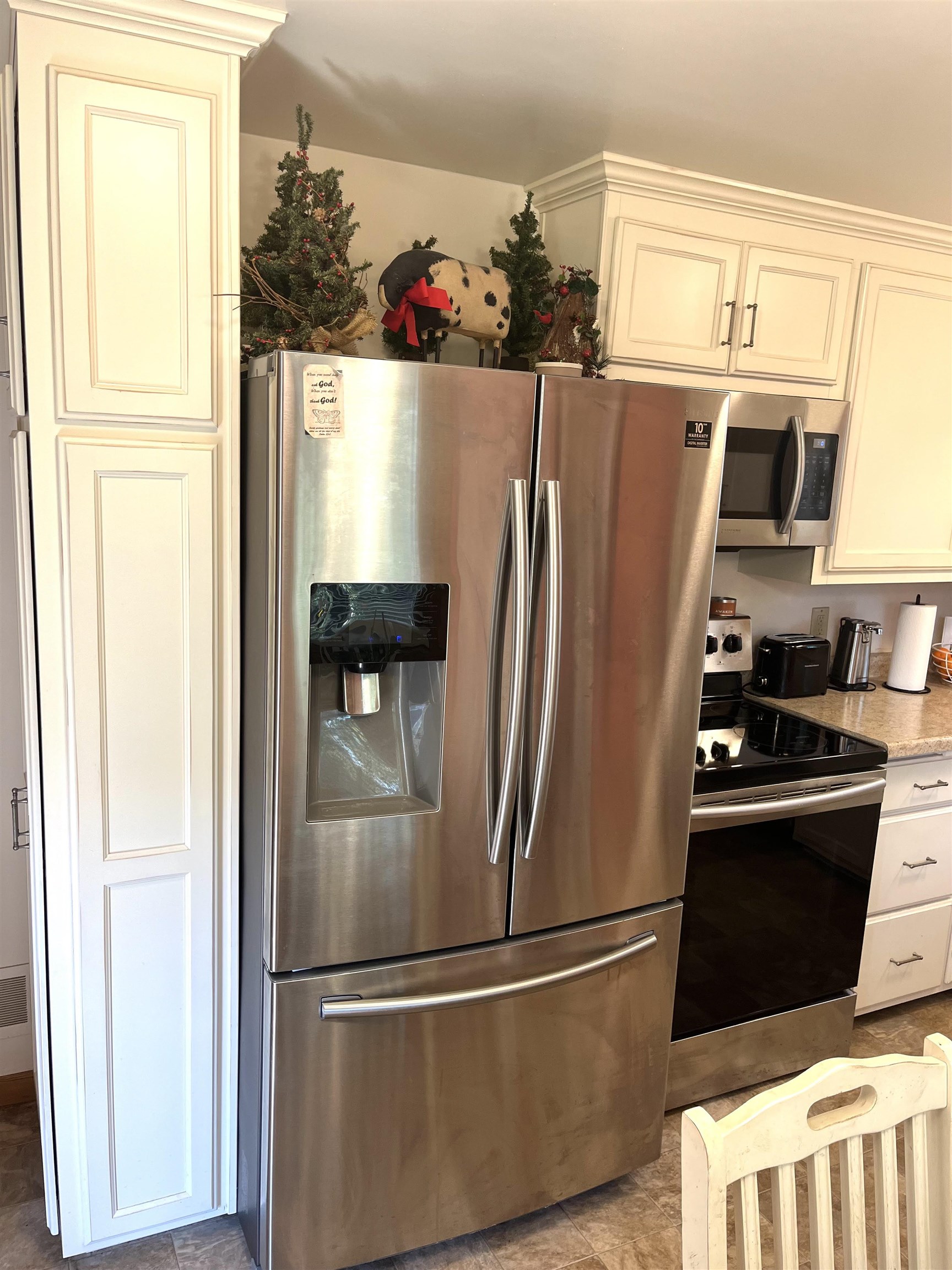 Kitchen cupboards have been remodeled.