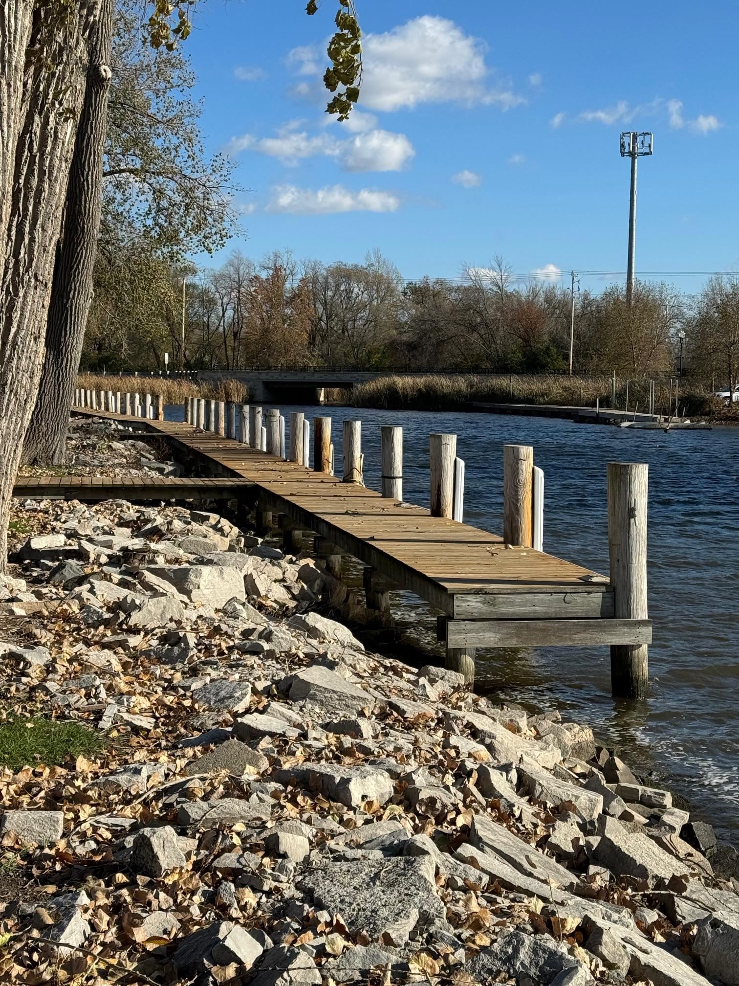 Dock looking back into channel