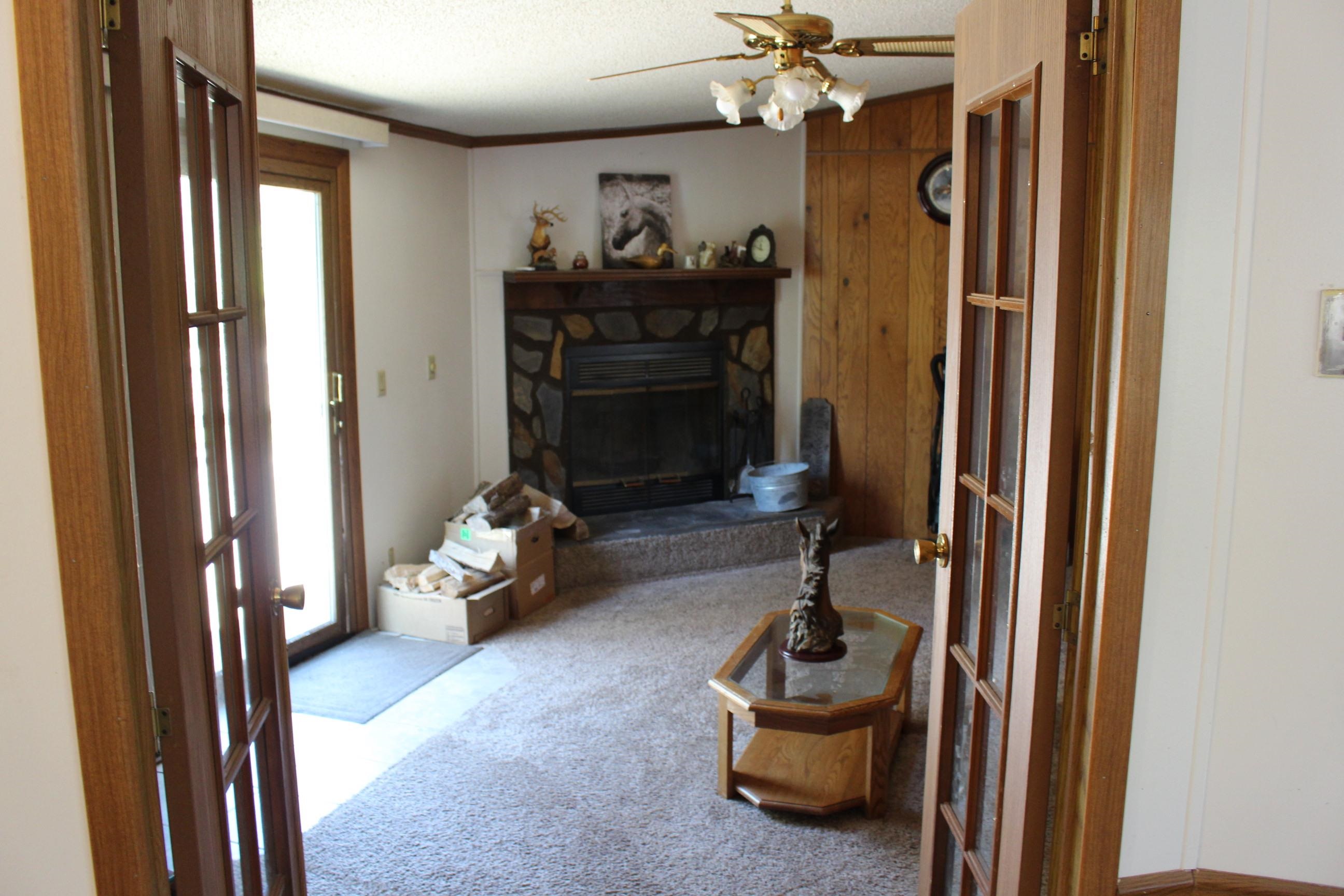 Wood burning fireplace