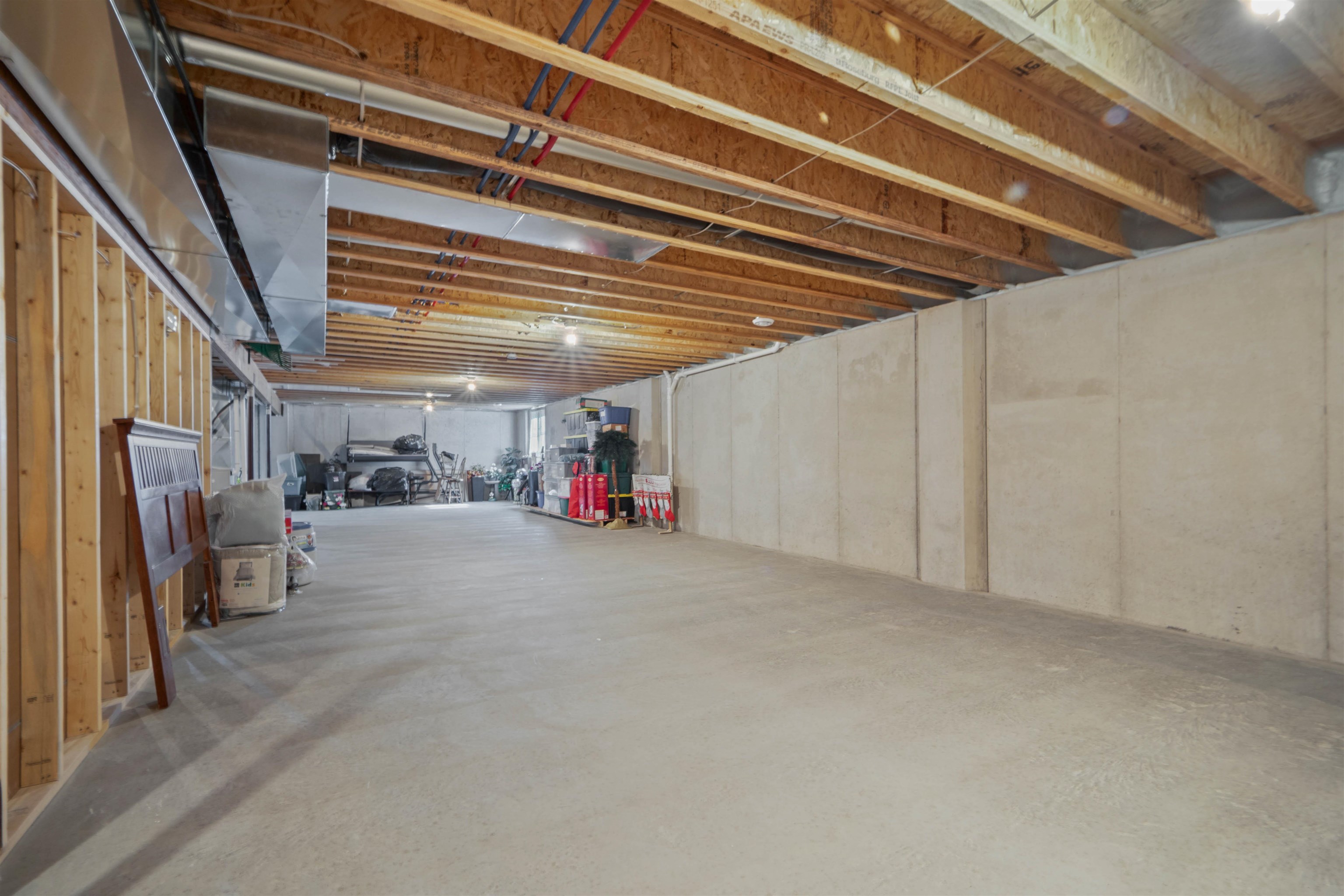 Basement is plumbed for bath and has egress window