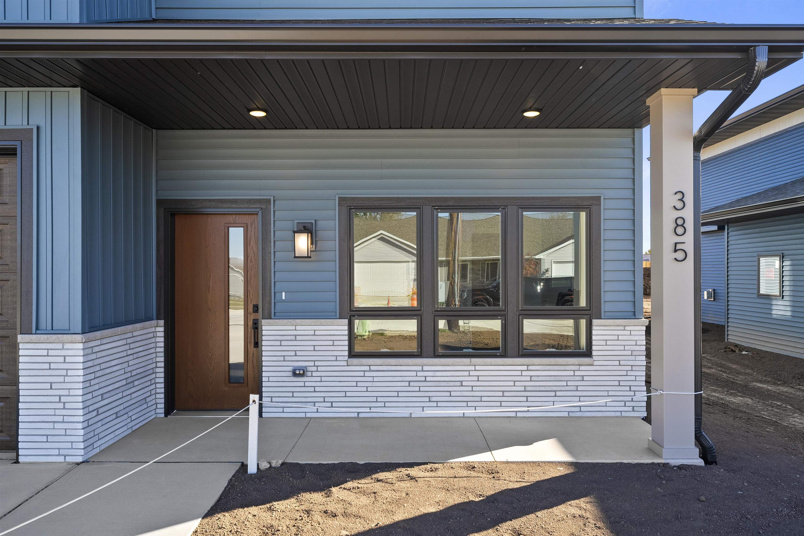 Front porch and entry door