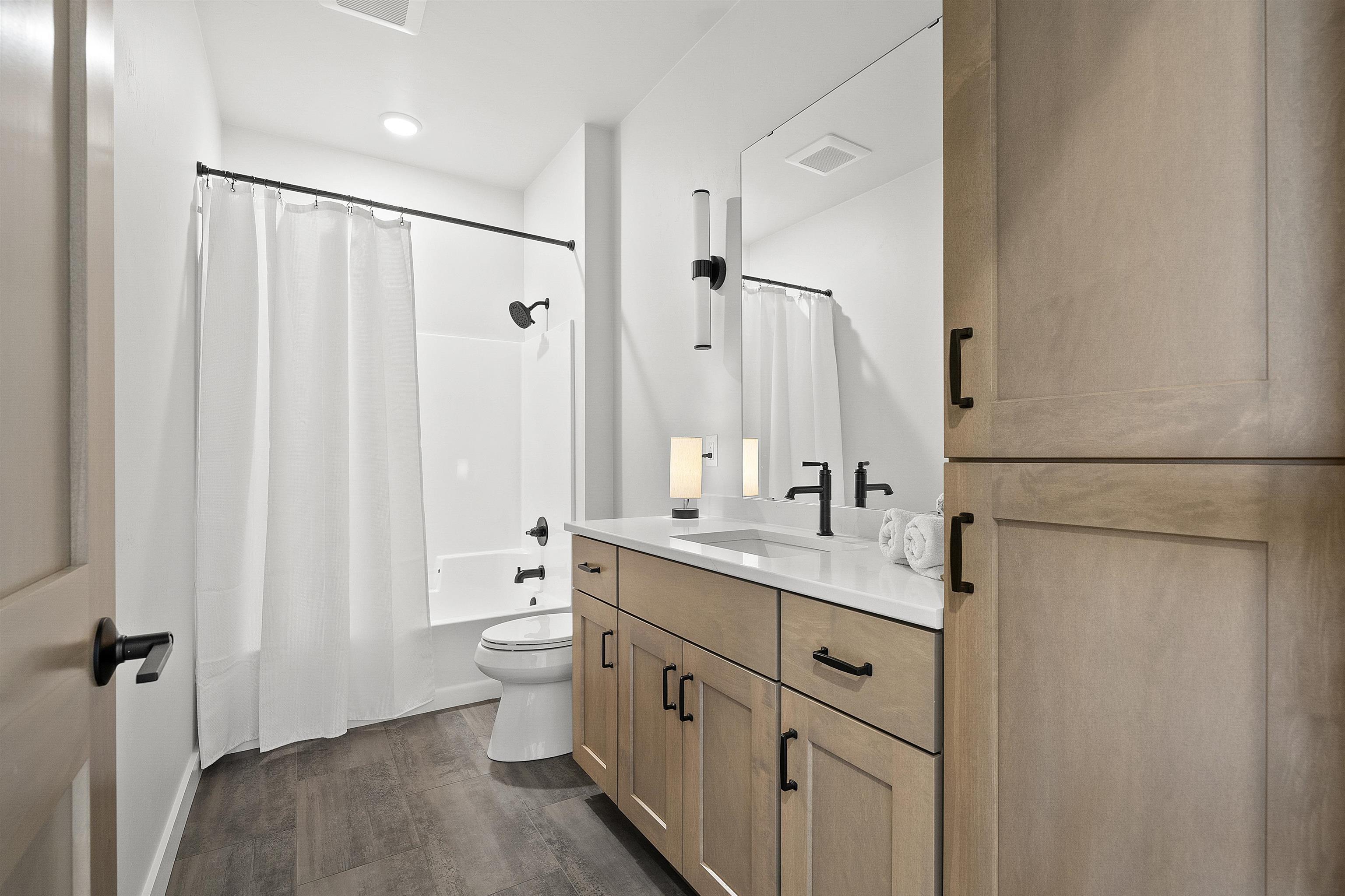 Main Bath with linen cabinet